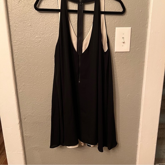 Alice & Olivia Rola Front Godet Leather T-Back Dress - Picture 6 of 8